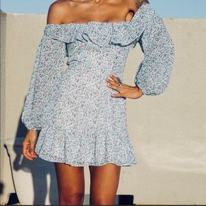 Boho Romantic Balloon Sleeve Ruffle Off Shoulder